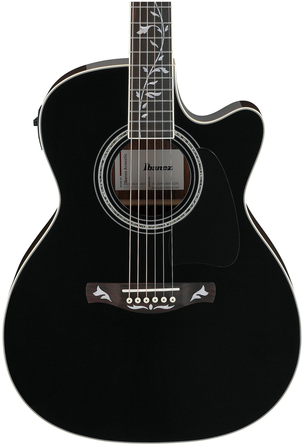 Ibanez AC391RCE - Black Top, Natural High Gloss