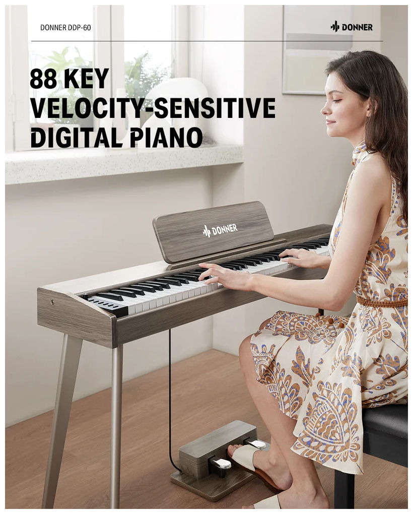 Donner DDP-60 - Classic Gray Wood Grain
