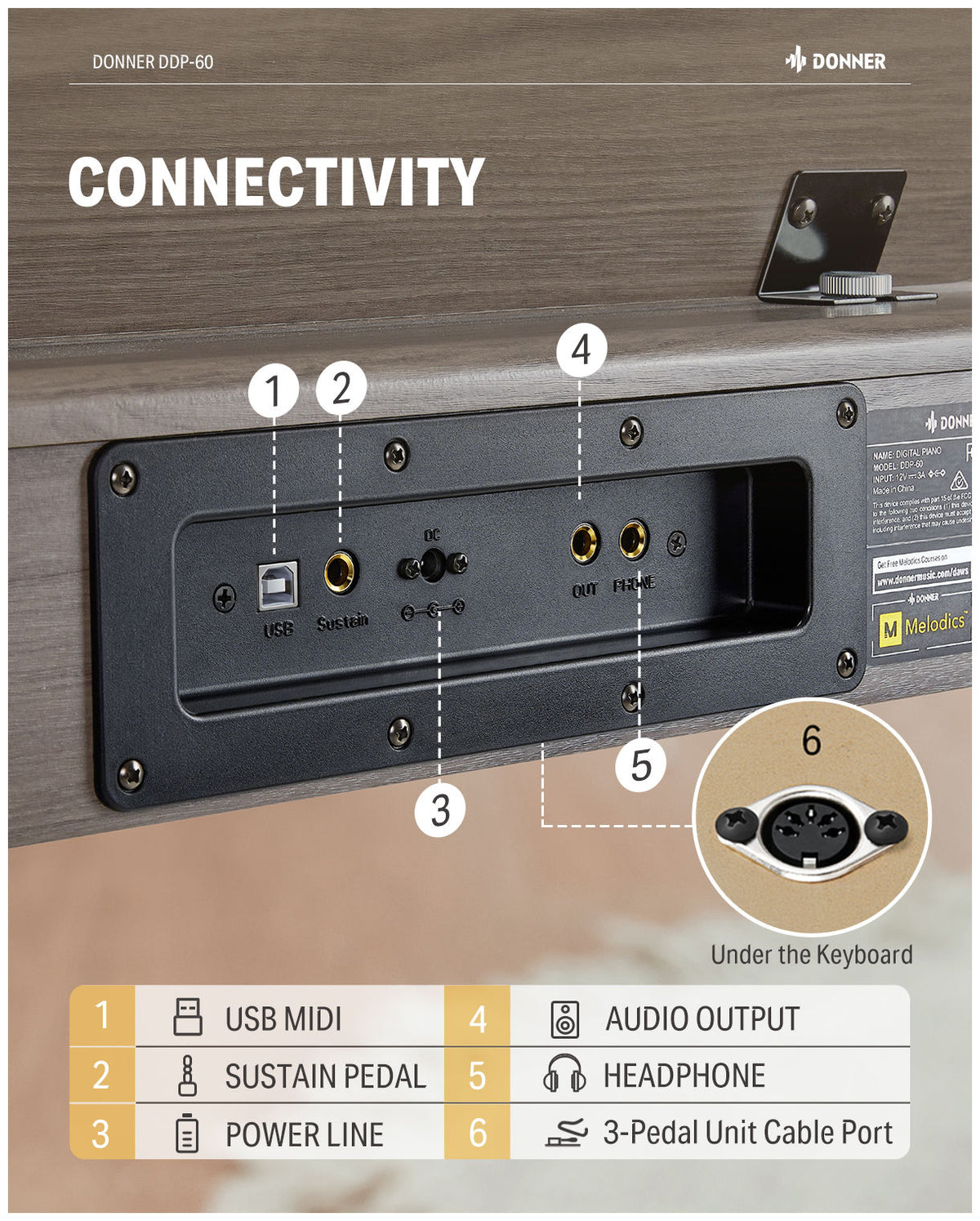 Donner DDP-60 - Classic Gray Wood Grain