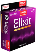 Elixir 16569 Nanoweb Phosphor Bronze Light (12-53) 3-pack