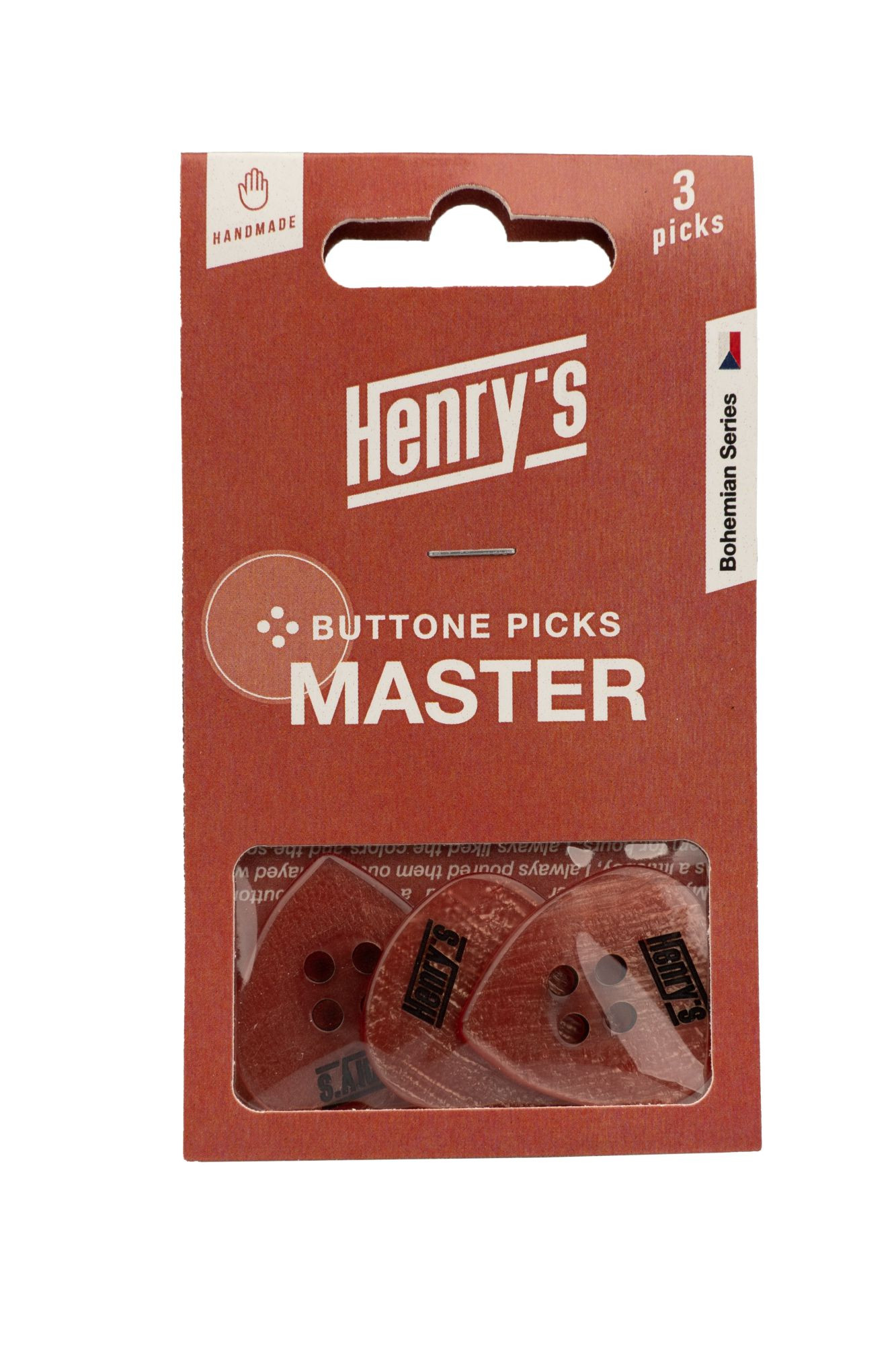 Galerijní obrázek č.2 Tvrdost do 2.0 HENRY’S HEBUTMS Buttone , 2mm, oranžová, 3ks