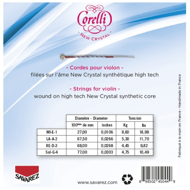 Galerijní obrázek č.1 Struny SAVAREZ 700MB Corelli New Crystal Violin Set - Medium