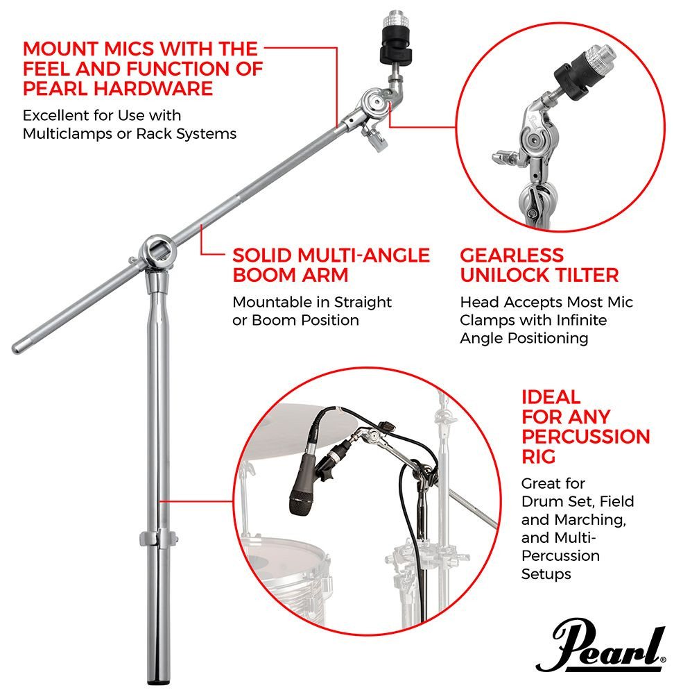 Galerijní obrázek č.5 Mikrofonní držáky na bicí PEARL MH-830 Uni-Lock Boom Microphone Holder