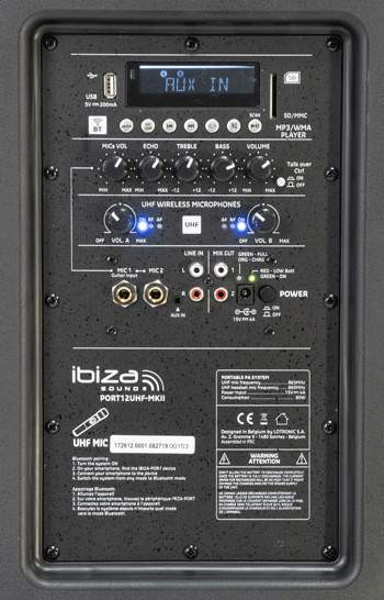 Galerijní obrázek č.4 Mobilní a bateriově napájené reproboxy IBIZA SOUND PORT12UHF-MKII