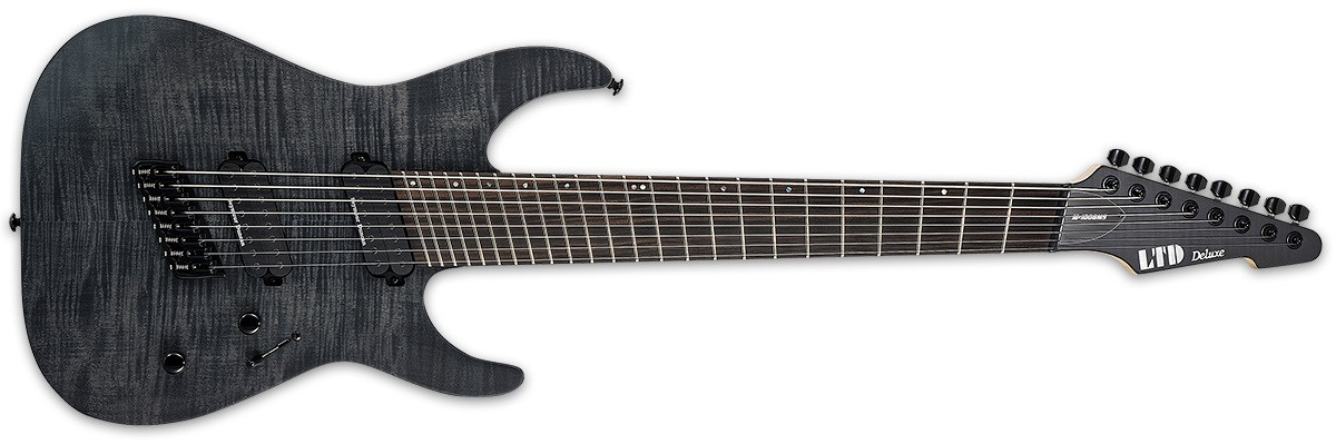 Hlavní obrázek 8strunné a další LTD-ESP M-1008 Multi-Scale See Thru Black Satin