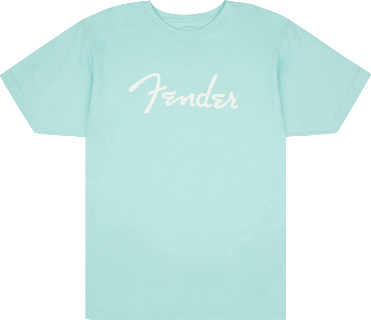 Hlavní obrázek Oblečení a dárkové předměty FENDER Spaghetti Logo T-Shirt, Daphne Blue, S