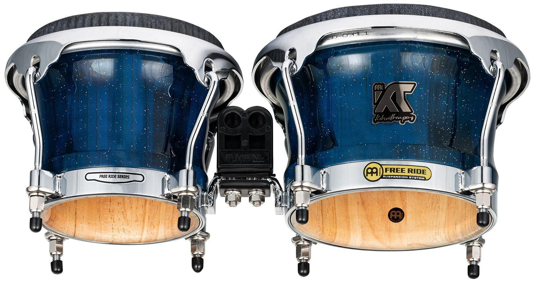 Galerijní obrázek č.2 Bonga MEINL WKT400BW Artist Bongo William Kachiro Thompson 7” & 8 1/2” REMO Black Calfskin Skyndeep - Blue Wave