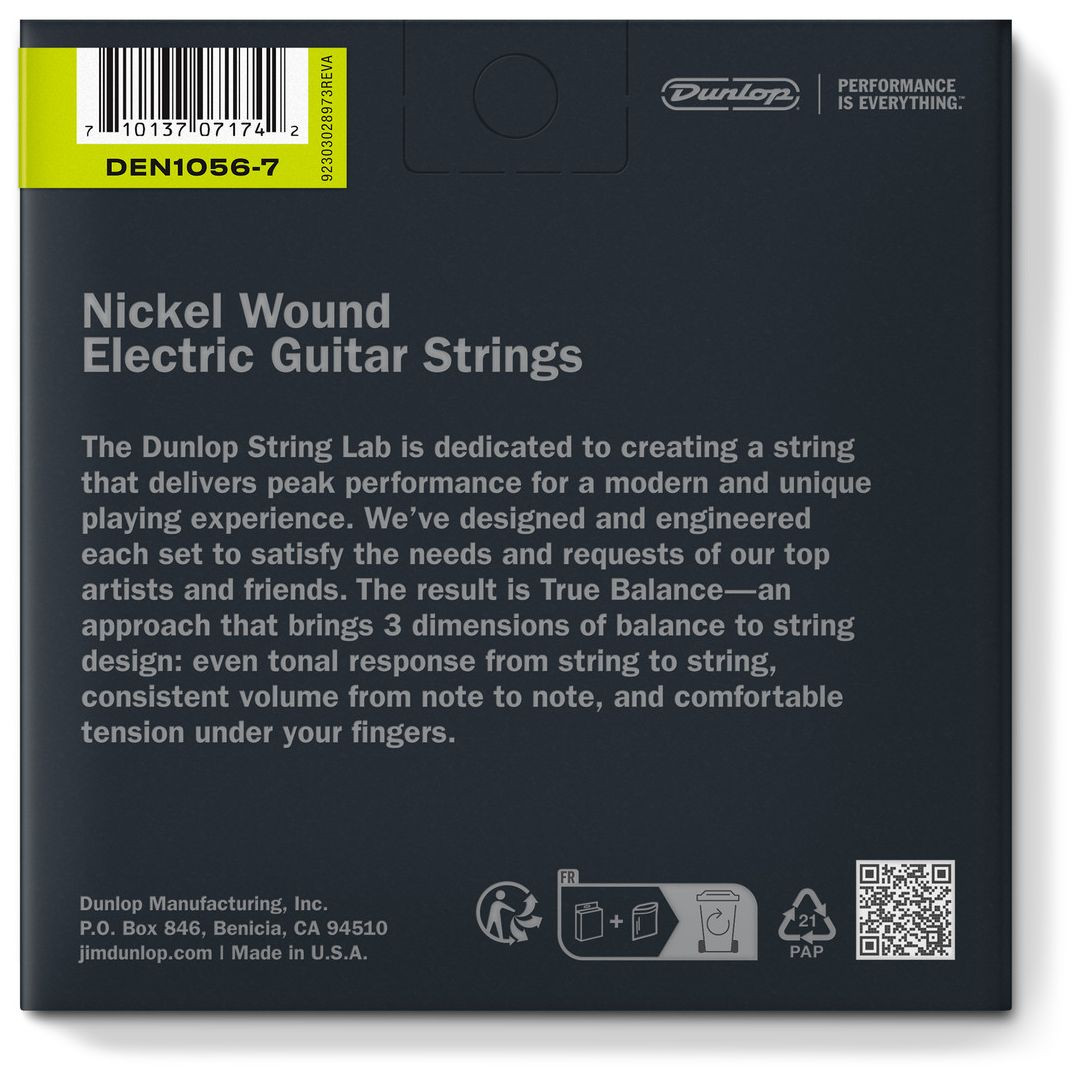 Galerijní obrázek č.1 Pro 7-8strunné kytary DUNLOP Nickel Wound electrik Guitar Strings 10-56 / 7-String