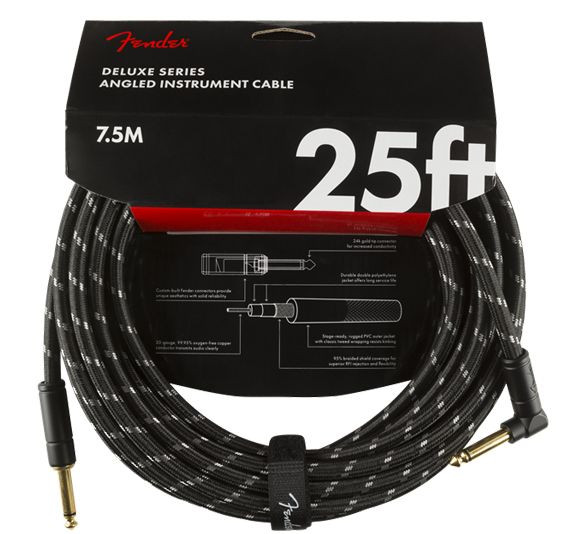 Hlavní obrázek 5-8m FENDER Deluxe Series Instrument Cable SA 7,5 m Black Tweed