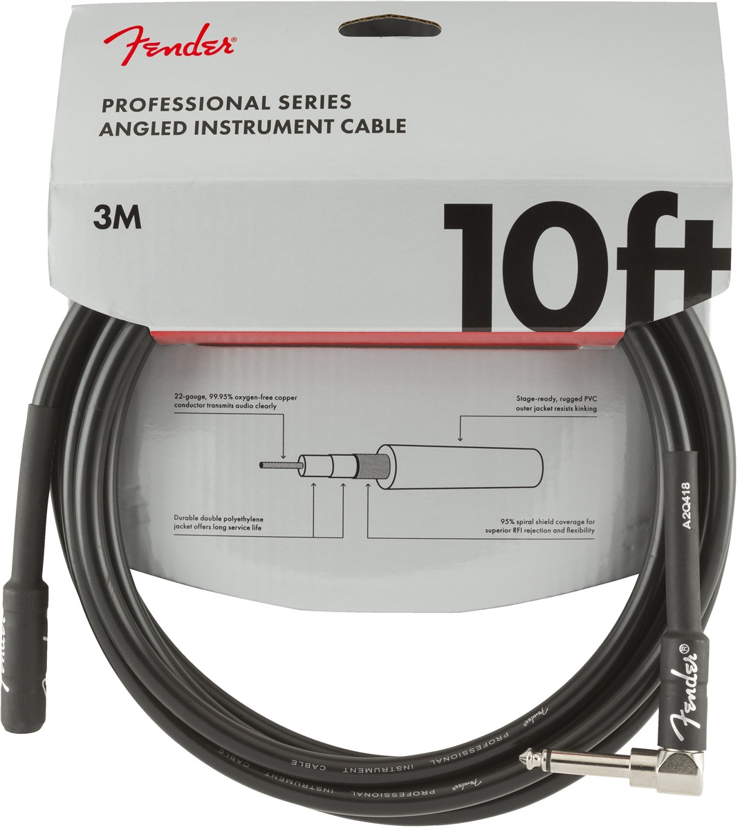 Hlavní obrázek 1-4m FENDER Professional Series 10 Instrument Cable Angled