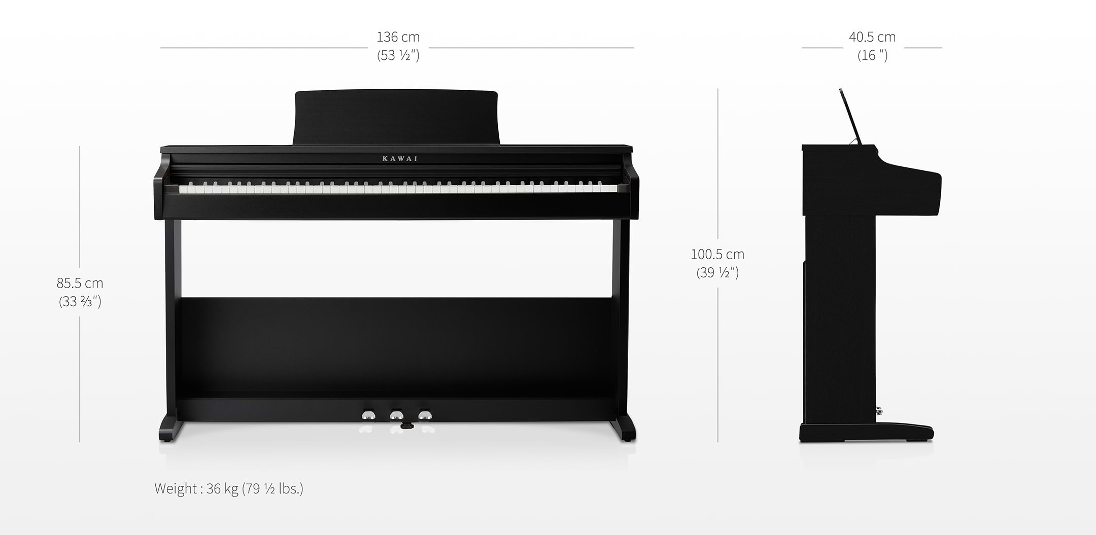 Galerijní obrázek č.12 Digitální piana KAWAI KDP75 B - Embossed Black