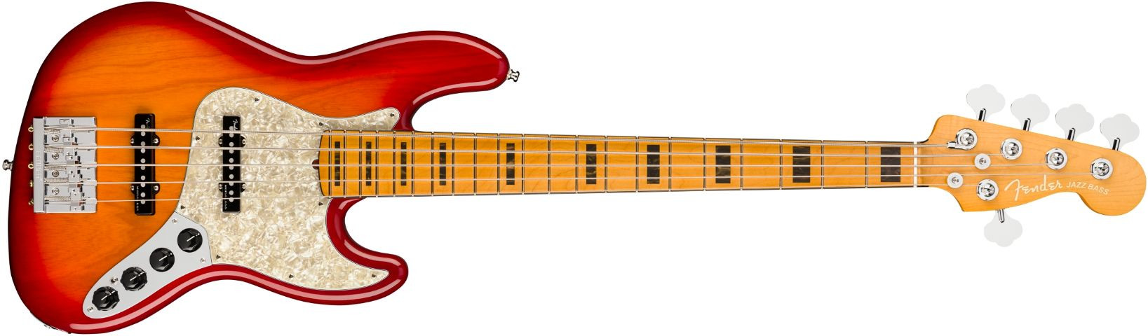 Hlavní obrázek 5strunné FENDER American Ultra Jazz Bass V Plasma Red Burst Maple