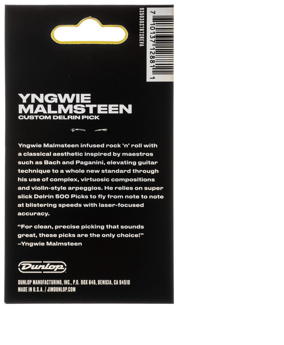 Galerijní obrázek č.4 Tvrdost do 2.0 DUNLOP Yngwie Malmsteen Custom Delrin Pick 2.0 mm 24 ks
