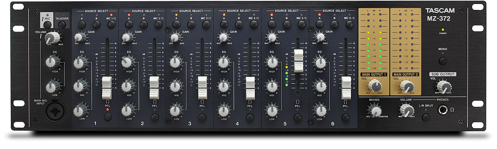 Galerijní obrázek č.2 Rackové, zónové a automatické mixážní pulty TASCAM MZ-372