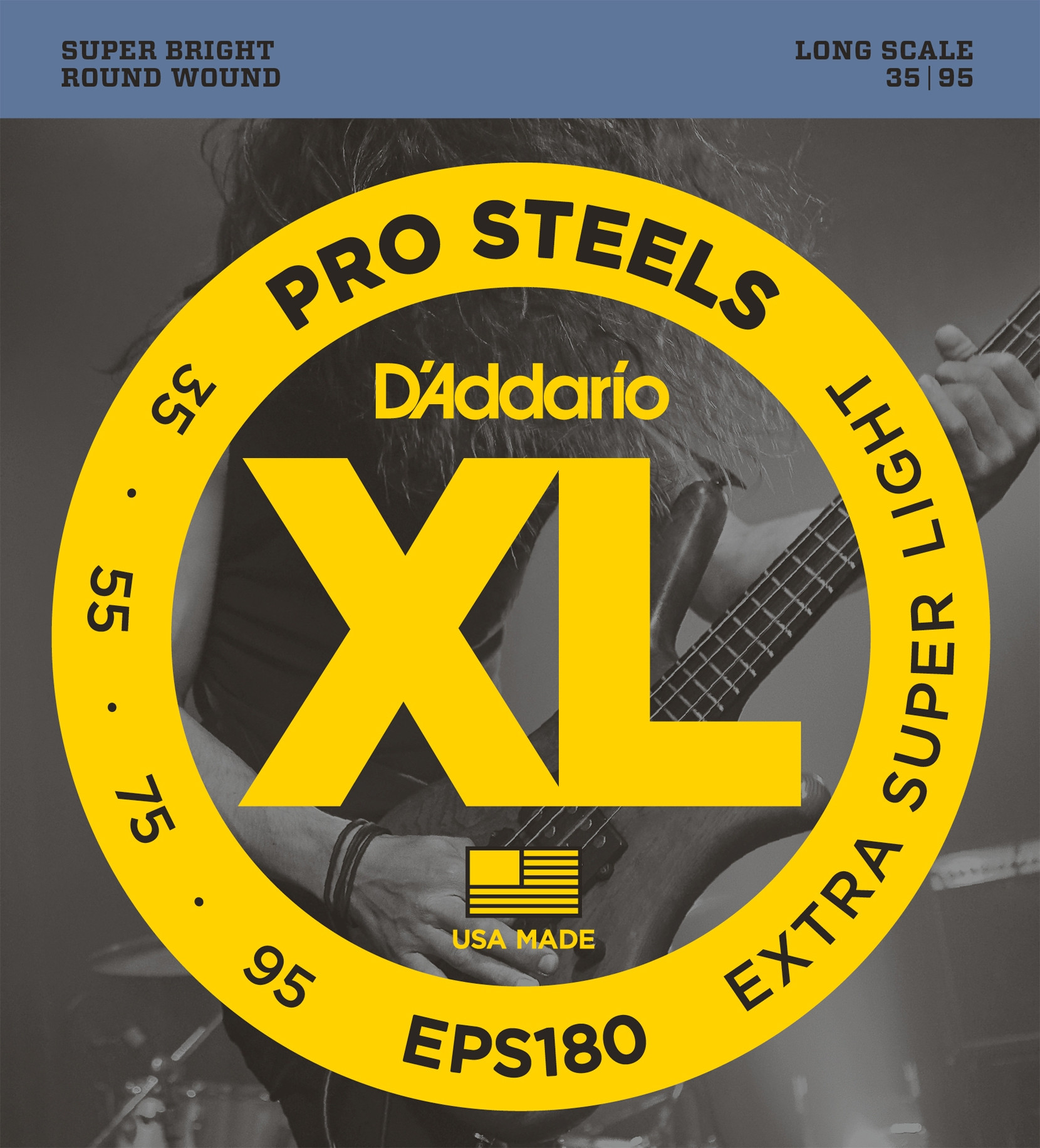 Hlavní obrázek Tvrdost .035 D'ADDARIO EPS180 Pro Steels Extra Super Light - .035 - .095