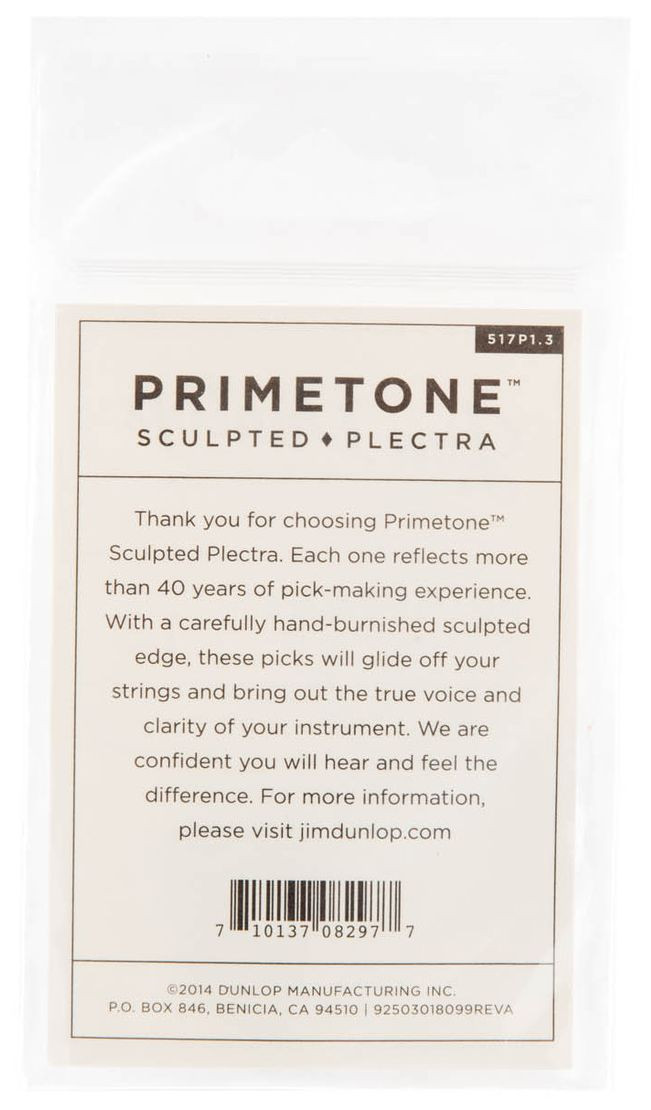 Galerijní obrázek č.3 Tvrdost do 2.0 DUNLOP Primetone Small Triangle Smooth Pick 1.3 mm 3 ks