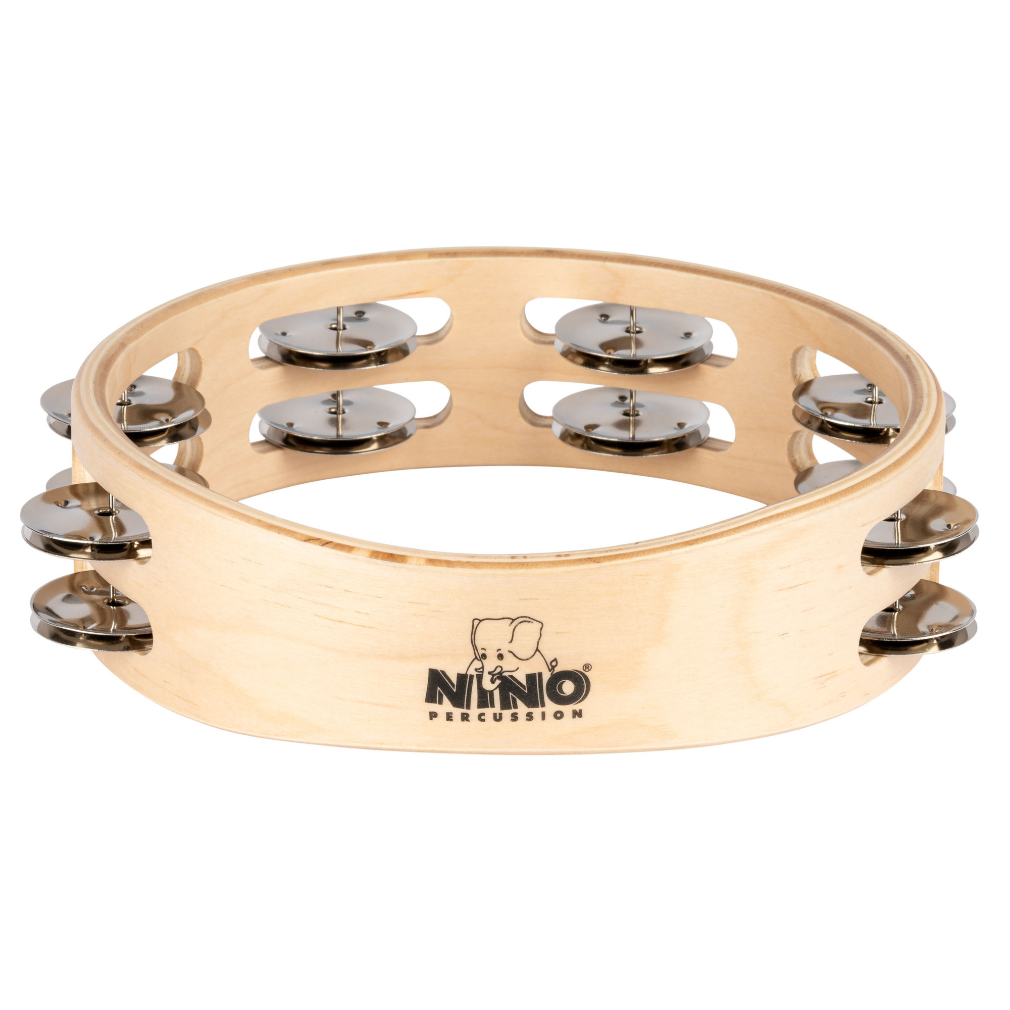 Galerijní obrázek č.1 Perkuse pro děti NINO PERCUSSION NINO945 Double Row Wood Tambourine 8” - Natural