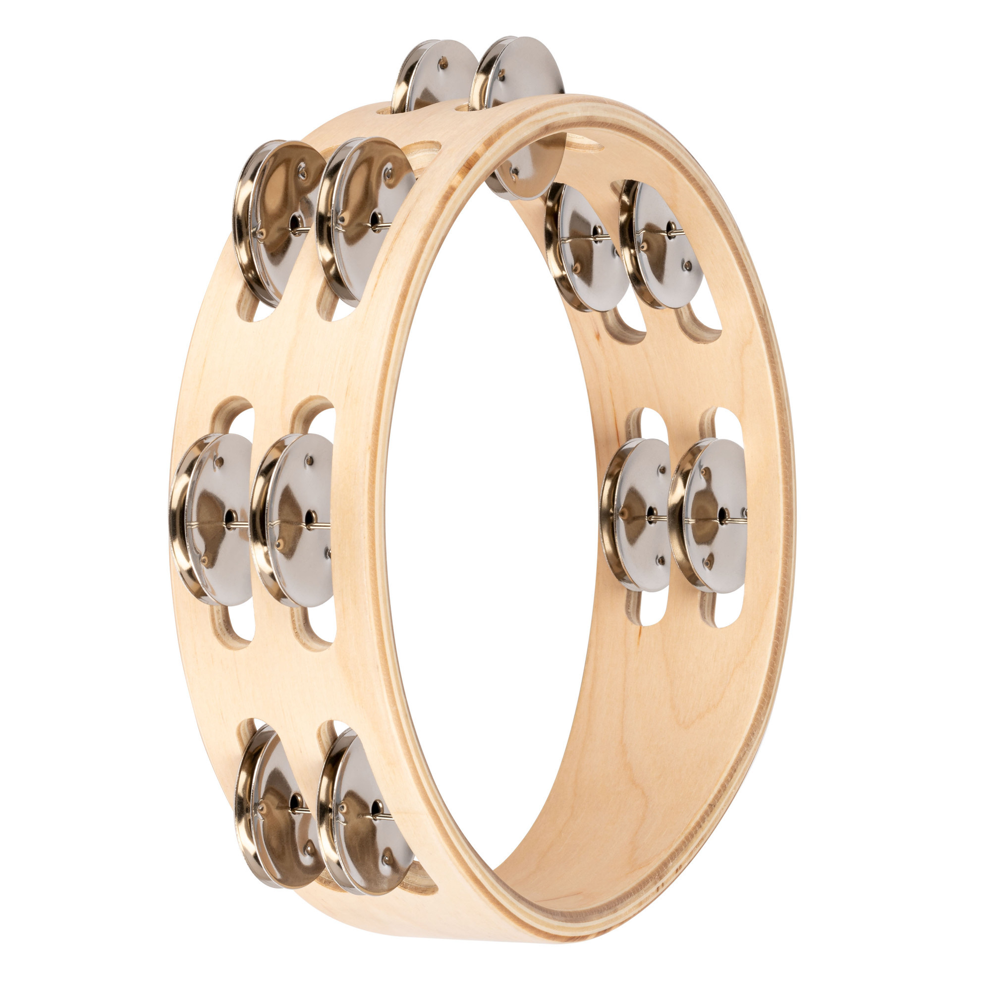 Hlavní obrázek Perkuse pro děti NINO PERCUSSION NINO945 Double Row Wood Tambourine 8” - Natural