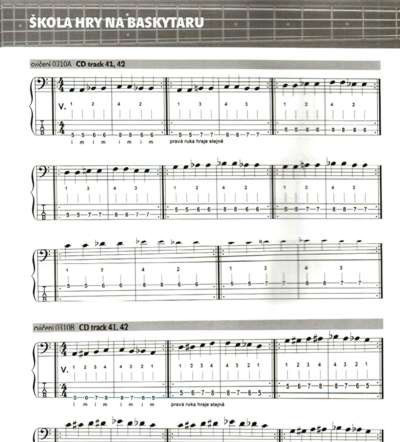 Galerijní obrázek č.1 Zpěvníky a učebnice PUBLIKACE Škola hry na baskytaru + CD - Martin Adamus