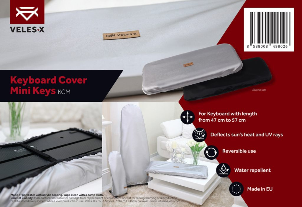 Galerijní obrázek č.7 Protiprachové povlaky a kryty VELES-X KCM Keyboard Cover Mini Keys 47 - 57 cm