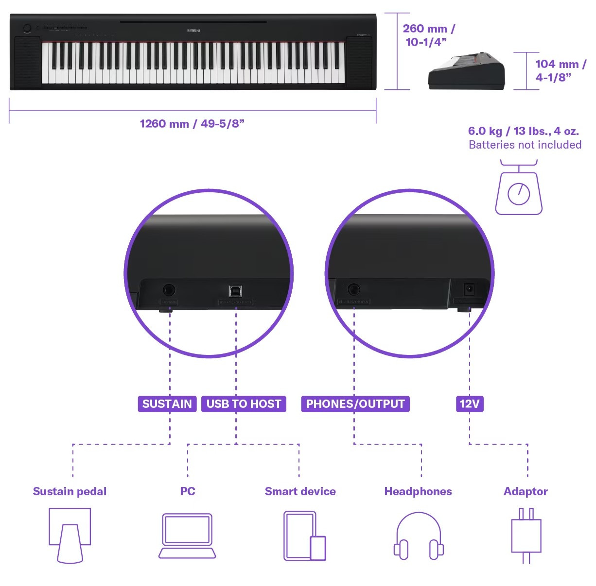 Galerijní obrázek č.3 Stage piana YAMAHA Piaggero NP-35B