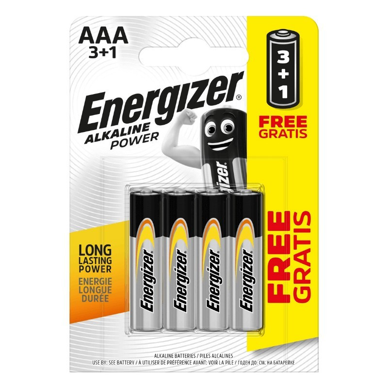 Hlavní obrázek Baterie ENERGIZER AAA/4 3+1 zdarma (alkalické)