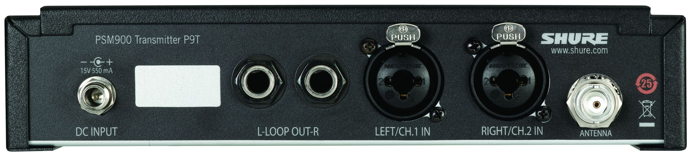 Galerijní obrázek č.1 Samostatné přijímače a vysílače pro In-Ear SHURE P9T-G6 (470-506 MHz)