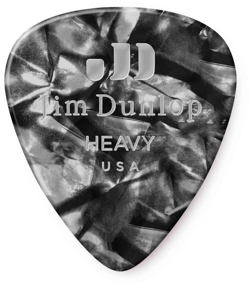 Hlavní obrázek Ostatní  DUNLOP Celluloid Black Pearloid Pick Heavy - 12 ks