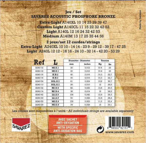 Galerijní obrázek č.1 Pro dvanáctistrunnou kytaru SAVAREZ A240L