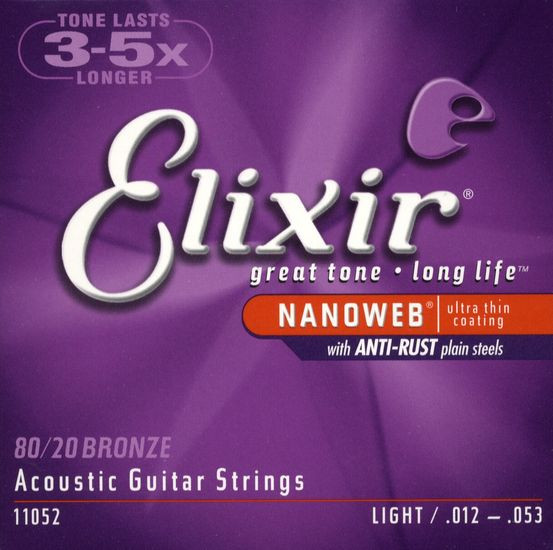 ELIXIR Acoustic 80/20 Bronze with NANOWEB .012 - .053