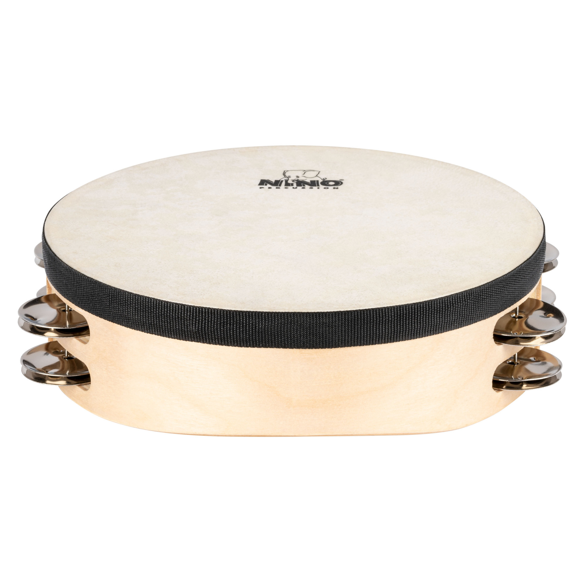 Galerijní obrázek č.1 Perkuse pro děti NINO PERCUSSION NINO946 Double Row Headed Wood Tambourine 8” - Natural