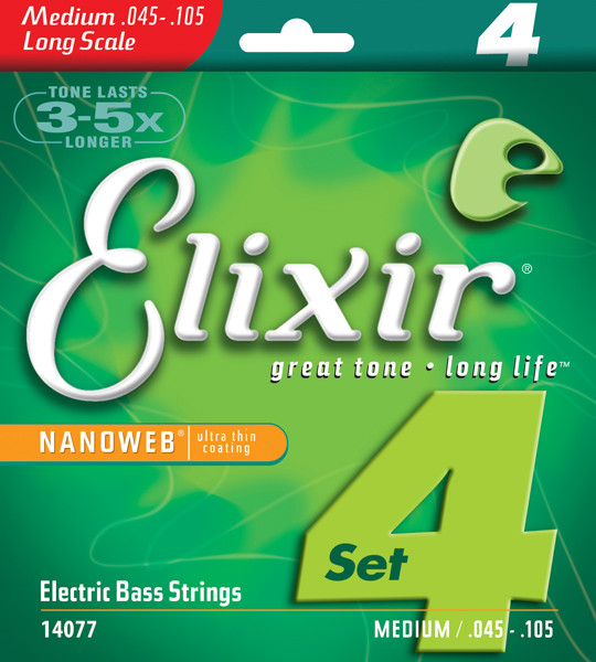Galerijní obrázek č.1 Tvrdost .045 ELIXIR 4 strings NANOWEB Long .045 - .105
