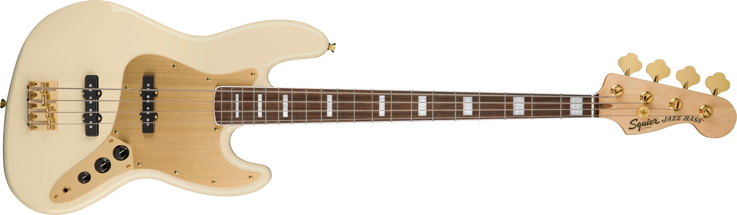 Hlavní obrázek JB modely FENDER SQUIER 40th Anniversary Jazz Bass Gold Edition - Olympic White