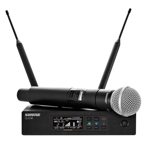 Hlavní obrázek S ručním mikrofonem SHURE QLXD24/SM58 H51 534 - 598 MHz