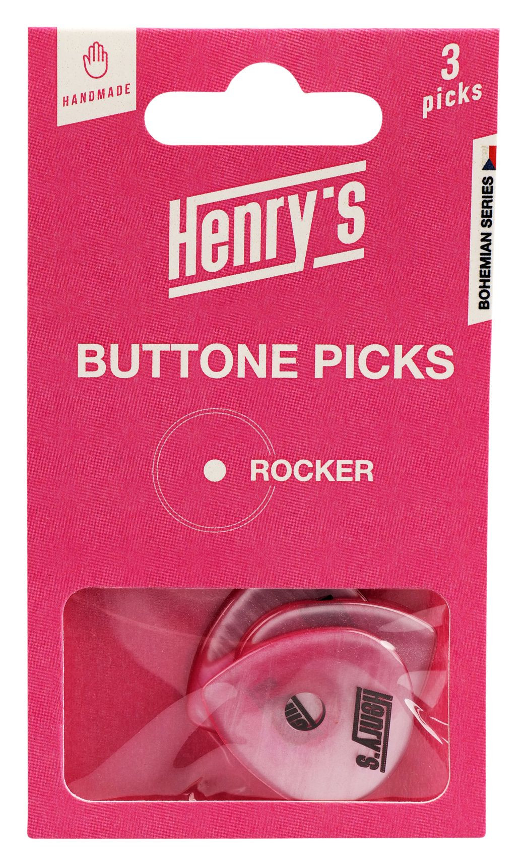 Galerijní obrázek č.3 Ostatní  HENRY’S HEBUTRR, BUTTONE, ROCKER, 2mm, růžová, 3 ks