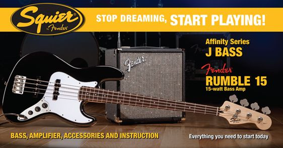 Hlavní obrázek  FENDER SQUIER Stop Dreaming, Start Playing!™ Set: Affinity Series™ Jazz Bass®, Black