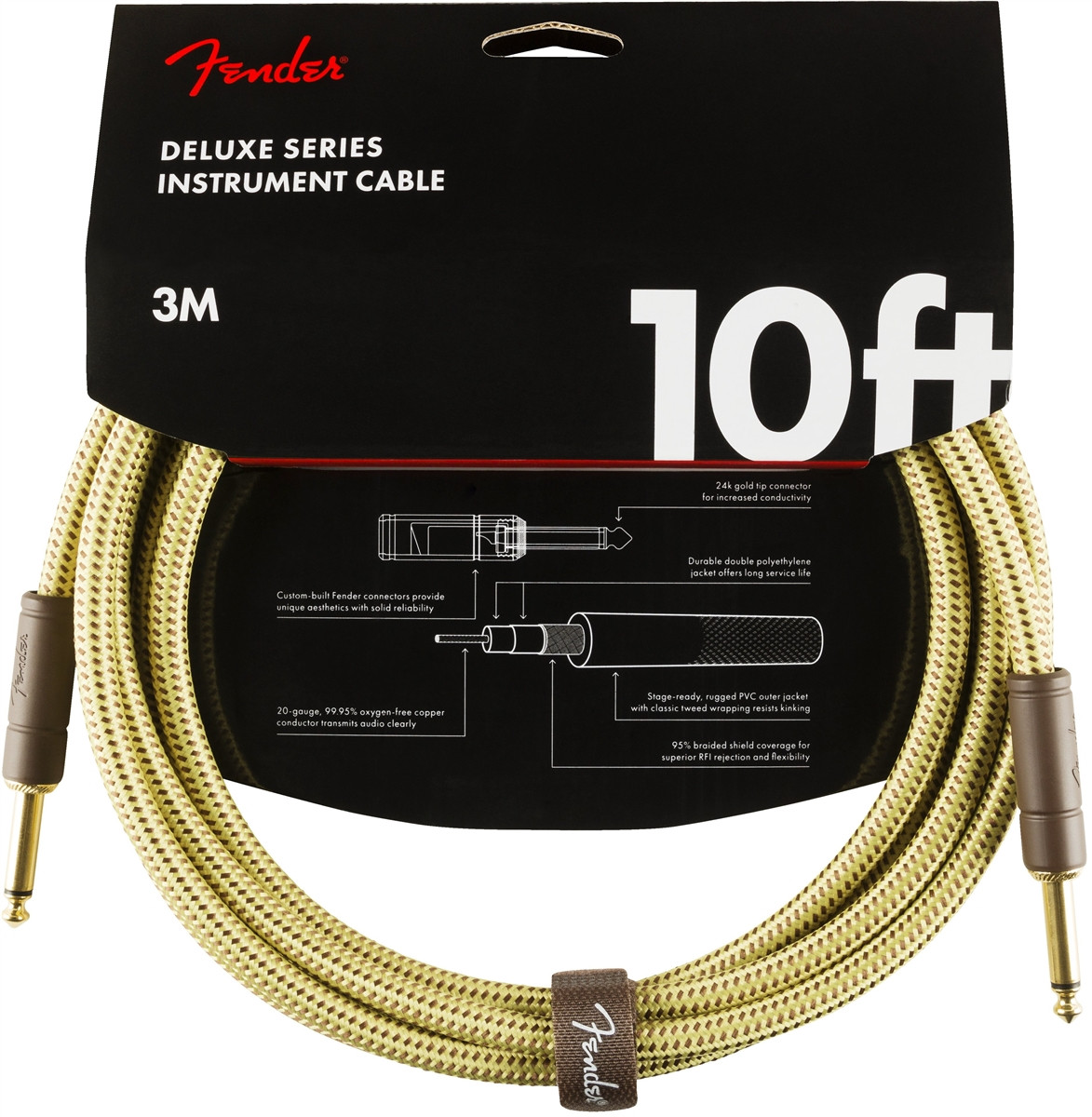 Hlavní obrázek 1-4m FENDER Deluxe Series 10 Instrument Cable Tweed