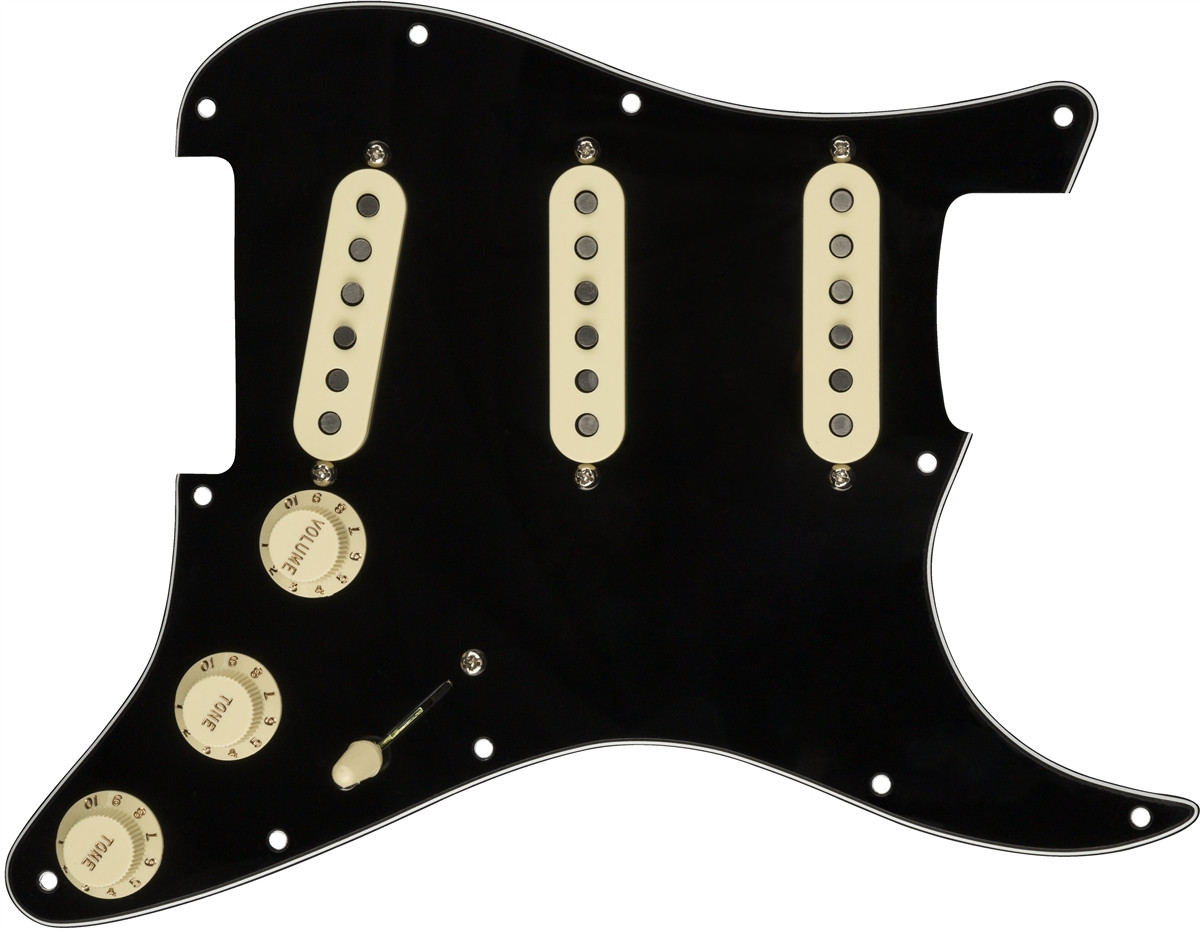 Hlavní obrázek Ostatní snímače, kytarová elektronika FENDER Pre-Wired Stratocaster Pickguard, Custom '69 SSS - Black