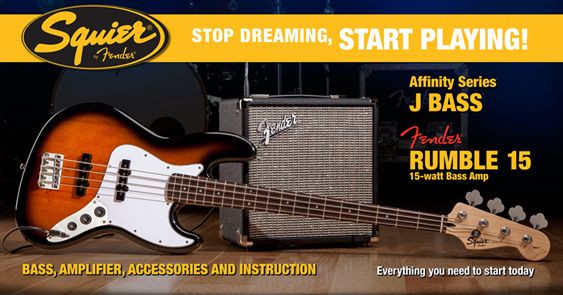 Hlavní obrázek Baskytarové komplety FENDER SQUIER Stop Dreaming, Start Playing!™ Set: Affinity Series™ Jazz Bass®, Brown Sunburst