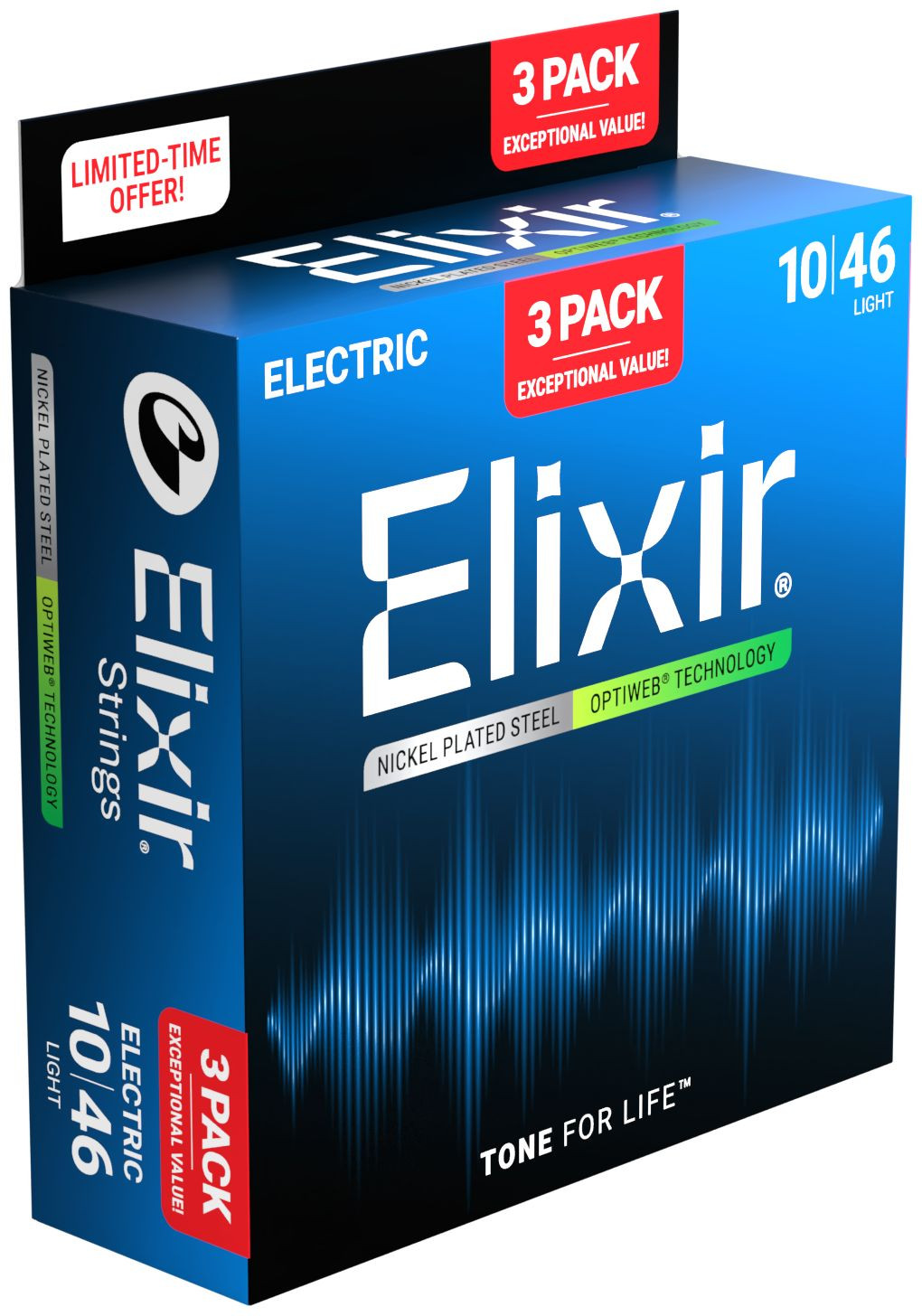 Galerijní obrázek č.2 Tvrdost .010 ELIXIR 16572 Optiweb Light (10-46) 3-pack