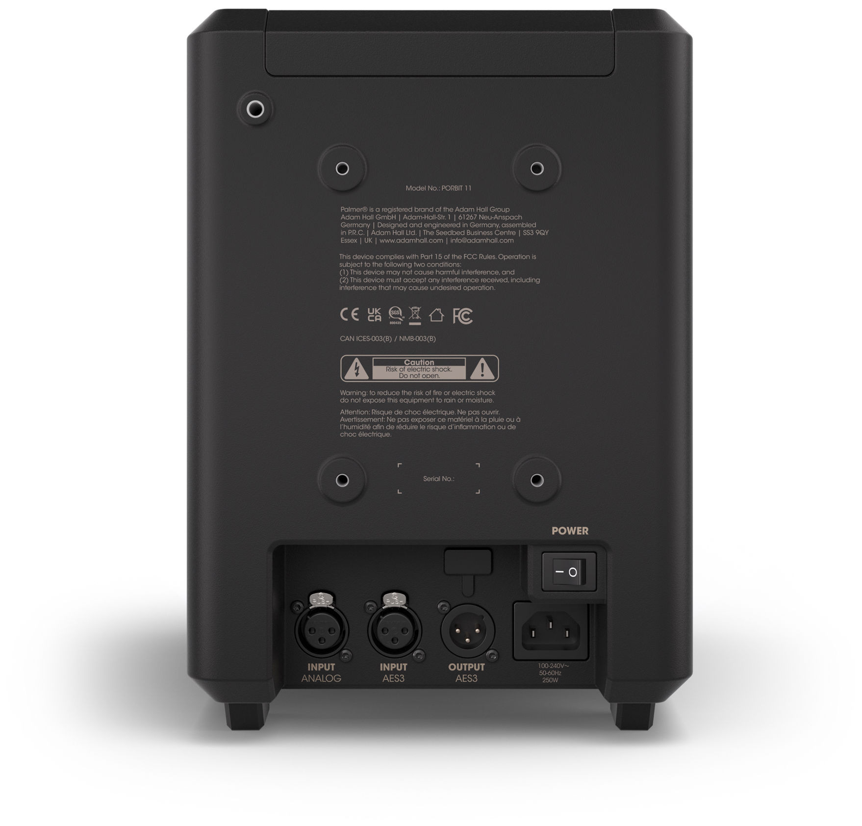 Galerijní obrázek č.3 Aktivní monitory s AES / SPDIF / USB digitálním vstupem PALMER ORBIT 11