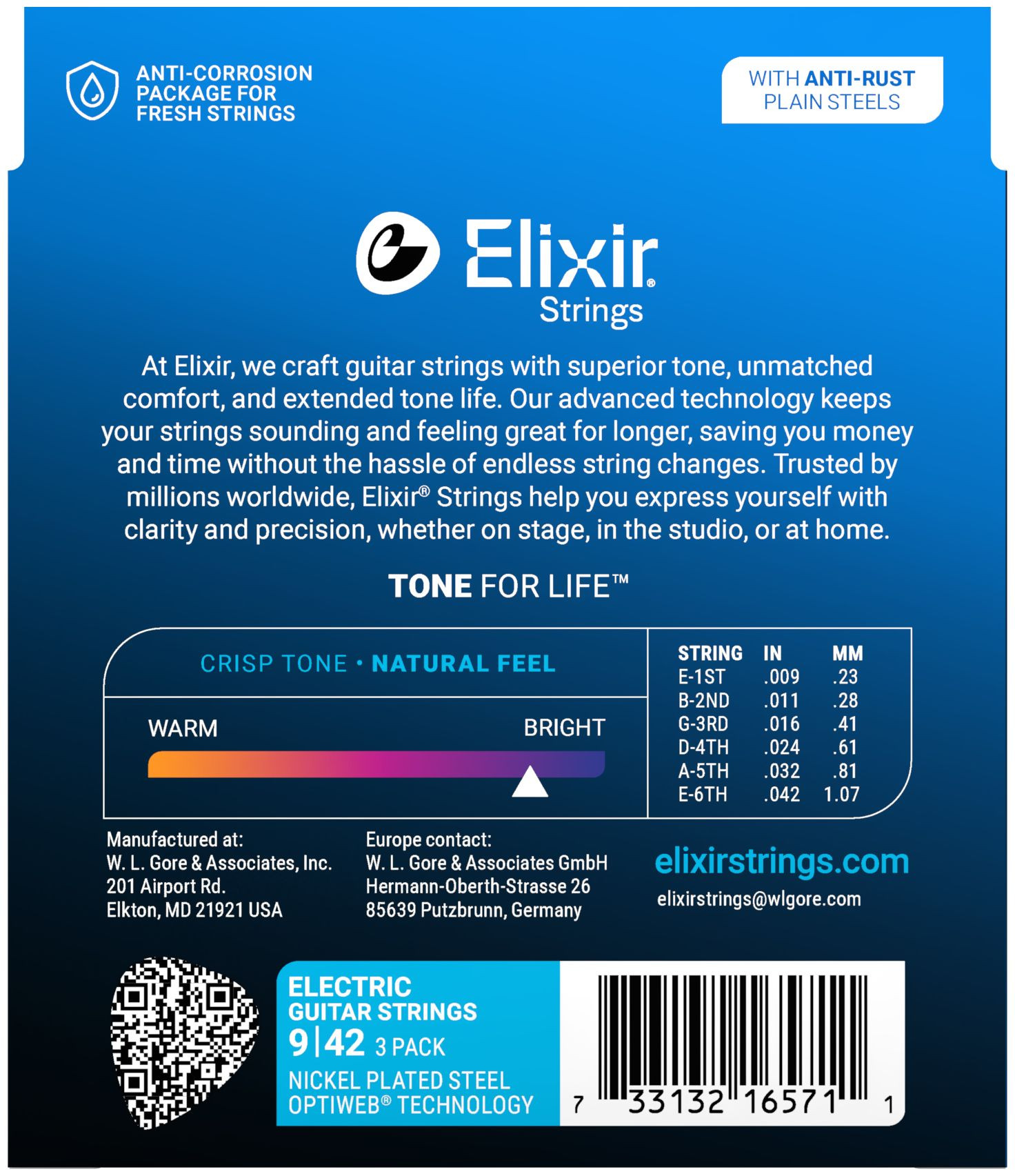 Galerijní obrázek č.1 Tvrdost .009 ELIXIR 16571 Optiweb Super Light (9-42) 3-pack
