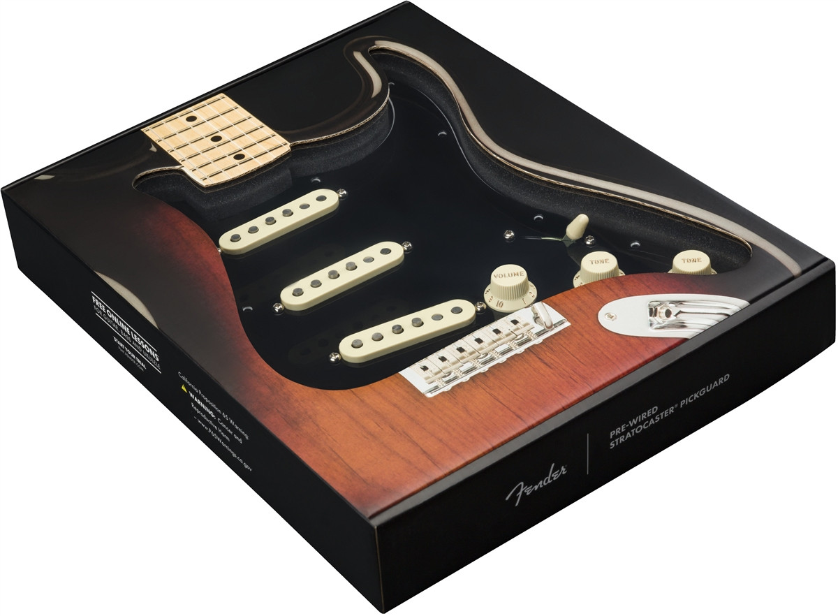 Galerijní obrázek č.2 Ostatní snímače, kytarová elektronika FENDER Pre-Wired Stratocaster Pickguard, Custom '69 SSS - Black