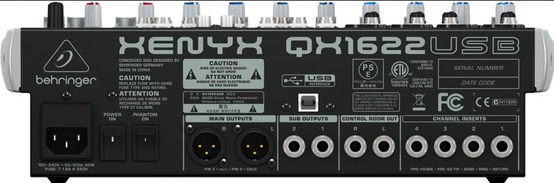Galerijní obrázek č.2 Mixážní pulty s efektem BEHRINGER XENYX QX1622USB