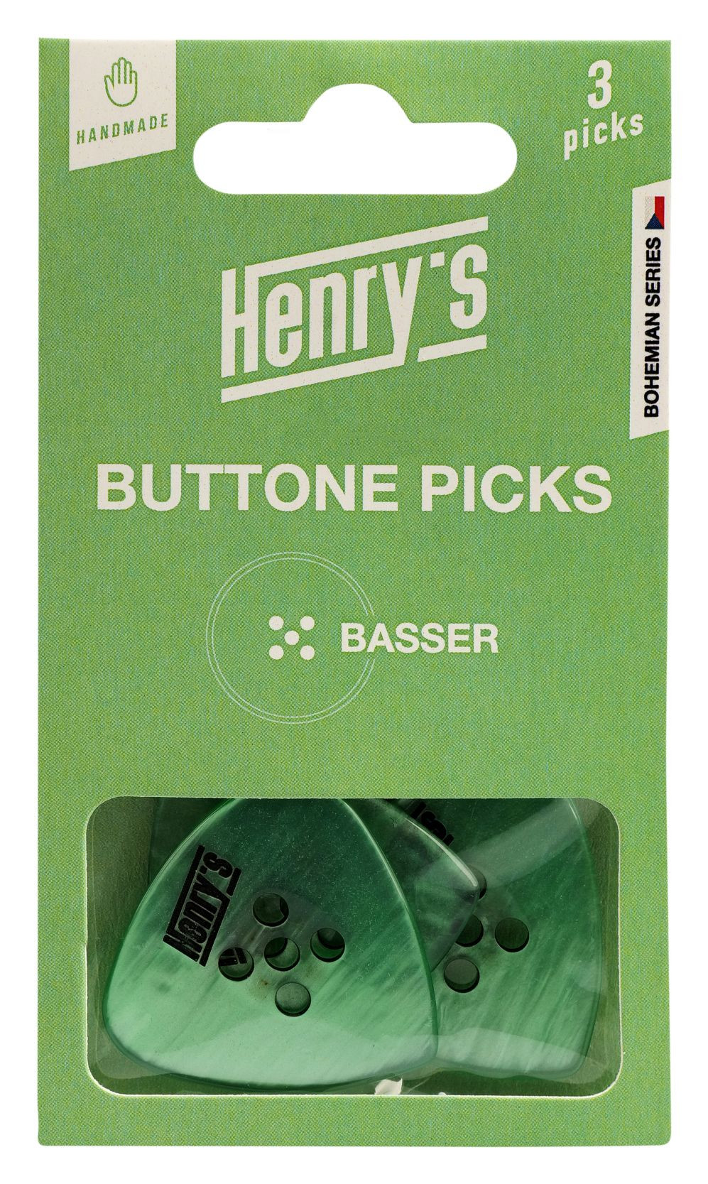 Galerijní obrázek č.3 Ostatní  HENRY’S HEBUTBR, BUTTONE, BASSER, 2mm, zelená, 3 ks