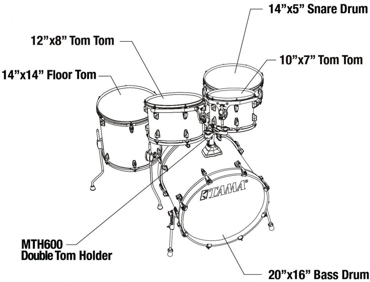 Galerijní obrázek č.4 20“; 10“, 12“; 14“ TAMA CK50R-NET Superstar Classic - Natural Ebony Tiger Wrap