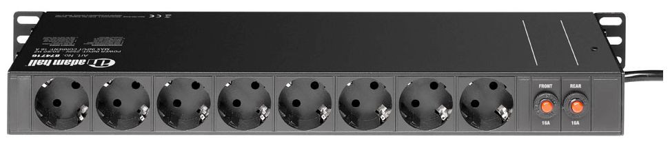 Galerijní obrázek č.1 Stabilizátory napětí, napájecí distributory a osvětlovací rackové moduly ADAM HALL RACK PDU 16SS