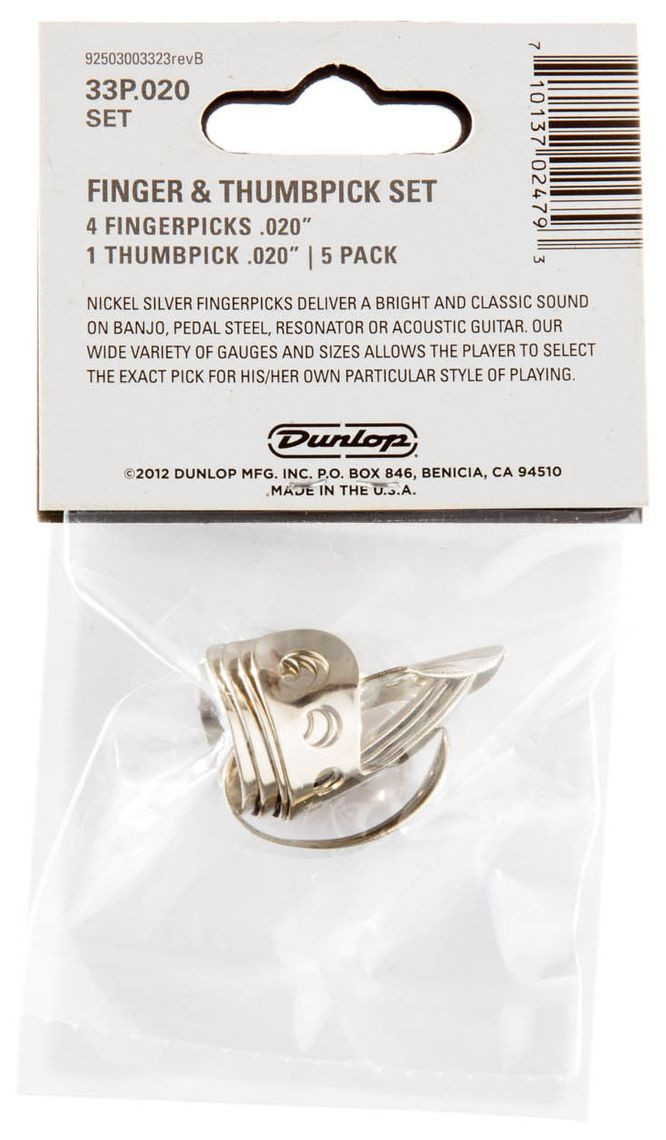 Galerijní obrázek č.2 Prstýnky DUNLOP Nickel Silver Finger & Thumbpicks .20 in