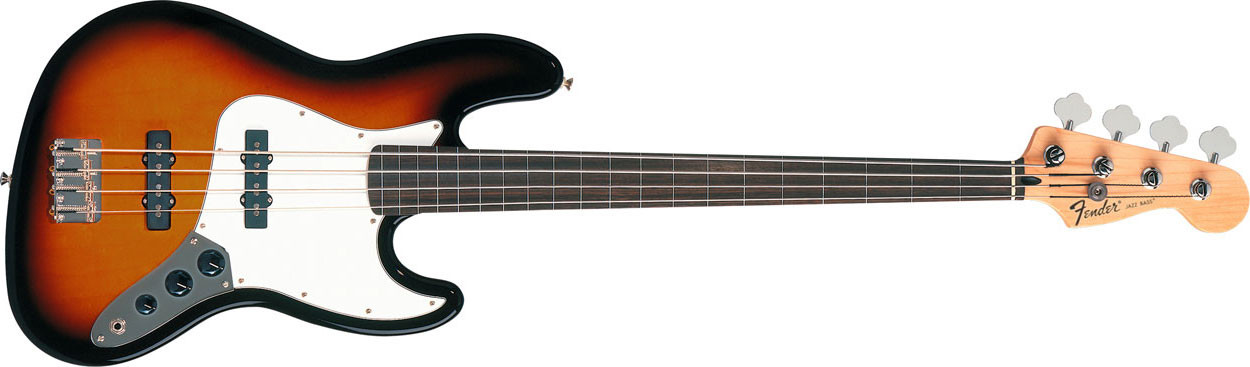 Hlavní obrázek Bezpražcové FENDER Standard Jazz Bass® Fretless, Rosewood Fretboard, Brown Sunburst