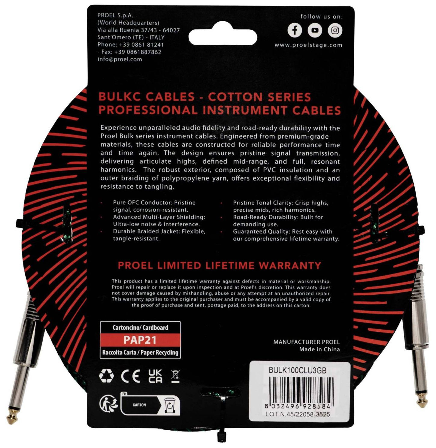 Galerijní obrázek č.1 1-4m PROEL BULK100CLU3GB